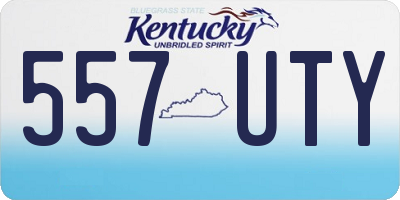 KY license plate 557UTY