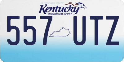 KY license plate 557UTZ