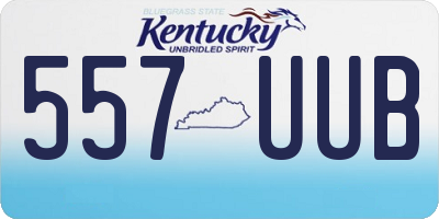 KY license plate 557UUB
