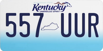 KY license plate 557UUR