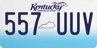 KY license plate 557UUV
