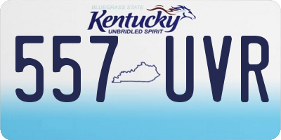 KY license plate 557UVR