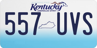 KY license plate 557UVS
