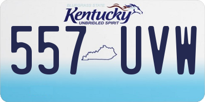 KY license plate 557UVW