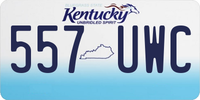 KY license plate 557UWC