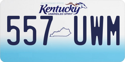 KY license plate 557UWM