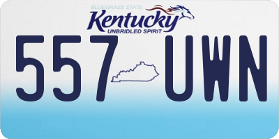 KY license plate 557UWN
