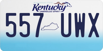 KY license plate 557UWX