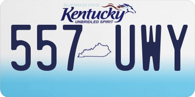 KY license plate 557UWY