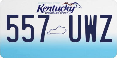 KY license plate 557UWZ