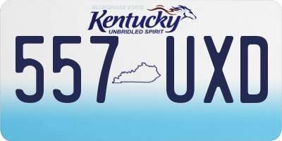 KY license plate 557UXD
