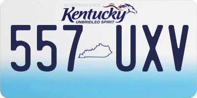 KY license plate 557UXV