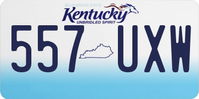 KY license plate 557UXW