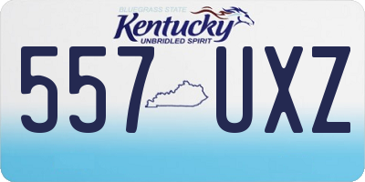 KY license plate 557UXZ
