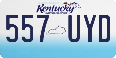 KY license plate 557UYD