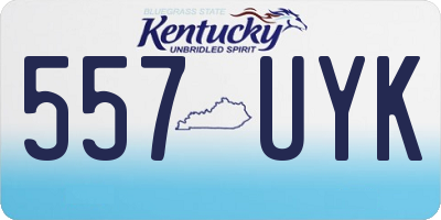 KY license plate 557UYK