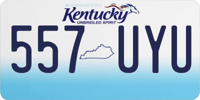 KY license plate 557UYU