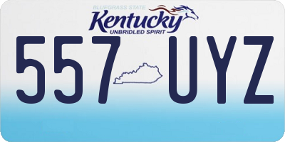 KY license plate 557UYZ