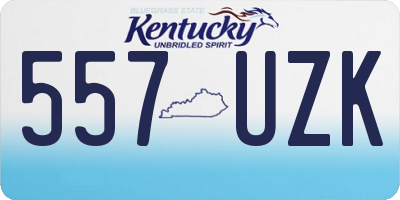 KY license plate 557UZK