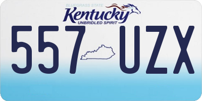 KY license plate 557UZX