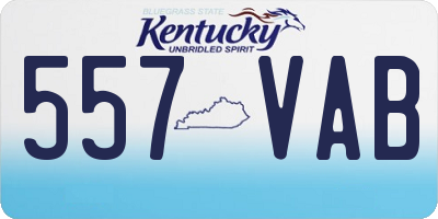 KY license plate 557VAB