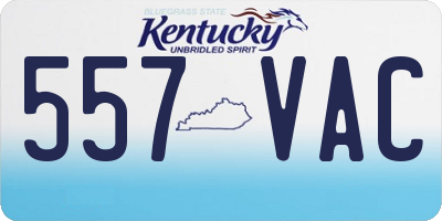 KY license plate 557VAC