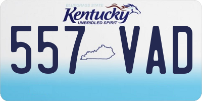 KY license plate 557VAD