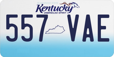 KY license plate 557VAE