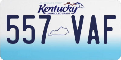 KY license plate 557VAF