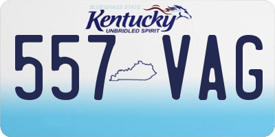 KY license plate 557VAG
