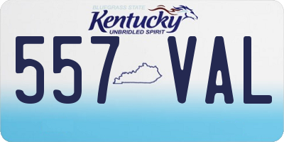 KY license plate 557VAL