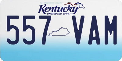 KY license plate 557VAM