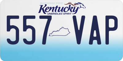 KY license plate 557VAP