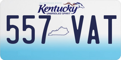 KY license plate 557VAT