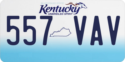 KY license plate 557VAV