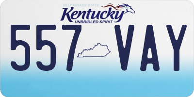 KY license plate 557VAY