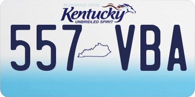 KY license plate 557VBA