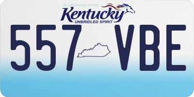 KY license plate 557VBE