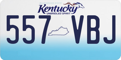 KY license plate 557VBJ