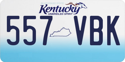 KY license plate 557VBK