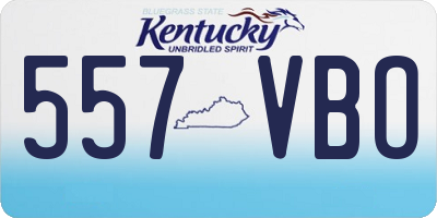 KY license plate 557VBO