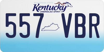 KY license plate 557VBR