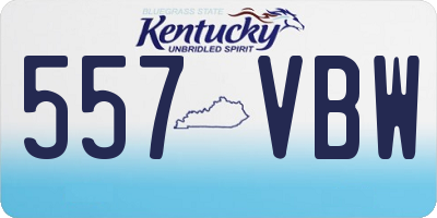 KY license plate 557VBW