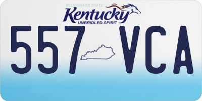KY license plate 557VCA