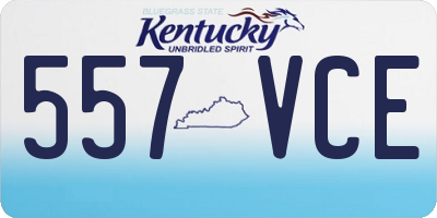 KY license plate 557VCE
