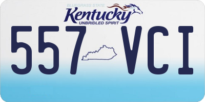 KY license plate 557VCI