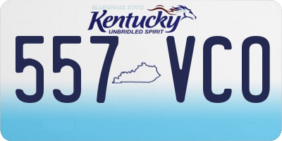 KY license plate 557VCO