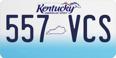 KY license plate 557VCS