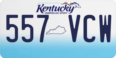 KY license plate 557VCW