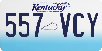 KY license plate 557VCY